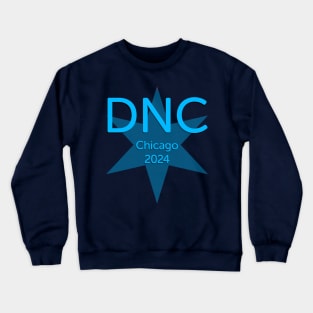 2024 Democratic National Convention Chicago All Blue Star Crewneck Sweatshirt